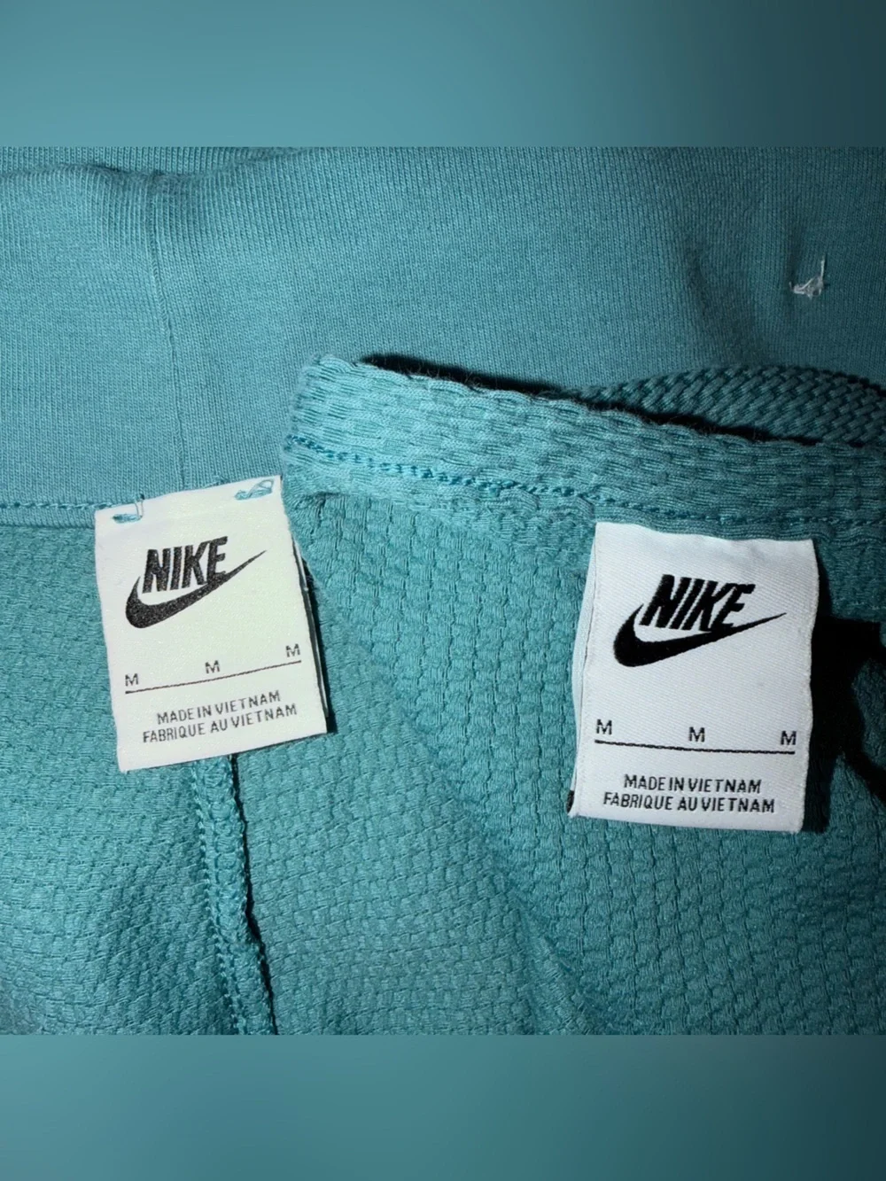 NWOT Nike Women’s Medium Everyday Waffle Knit Crop Top & Legging Pant Set M Teal